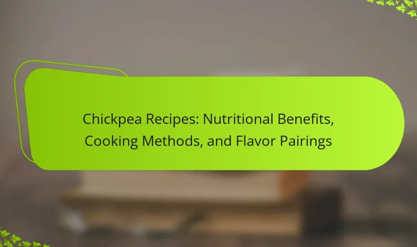 Chickpea Recipes: Nutritional Benefits, Cooking Methods, and Flavor Pairings