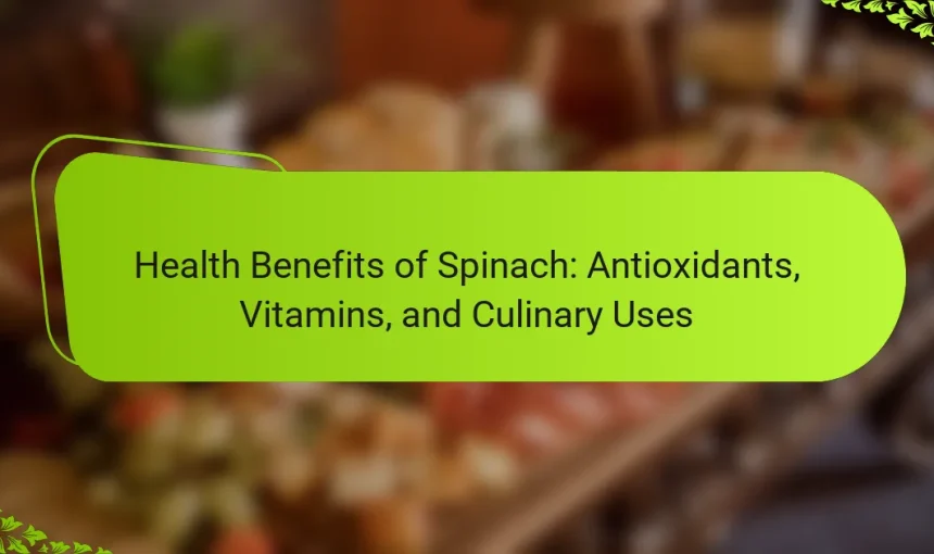 Health Benefits of Spinach: Antioxidants, Vitamins, and Culinary Uses