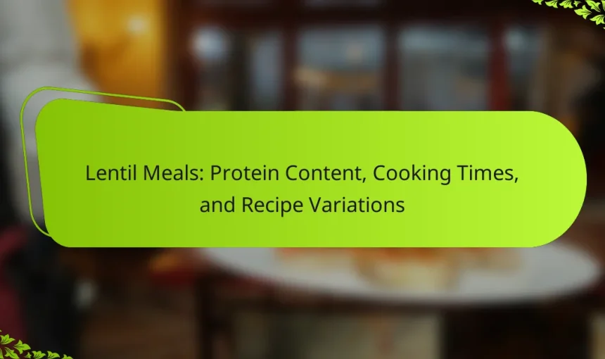 Lentil Meals: Protein Content, Cooking Times, and Recipe Variations