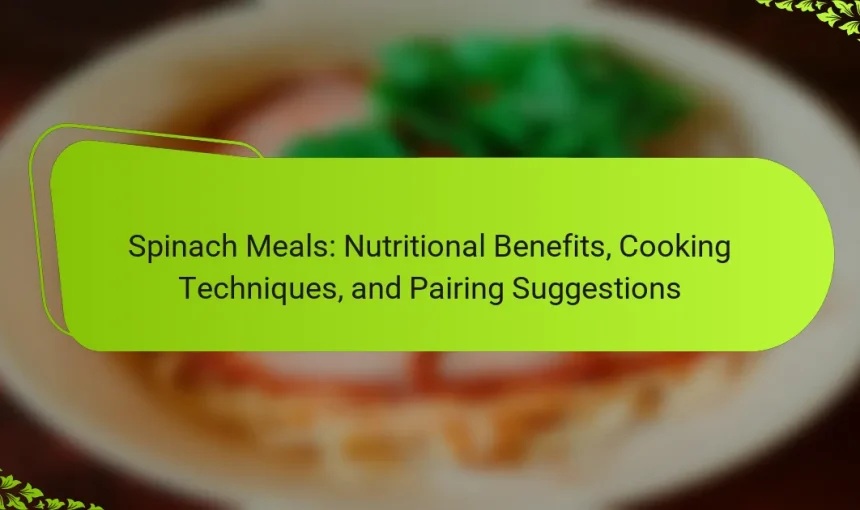 Spinach Meals: Nutritional Benefits, Cooking Techniques, and Pairing Suggestions